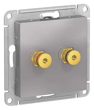 Розетка 1 СП аудио двойная механизм SE AtlasDesign алюминий