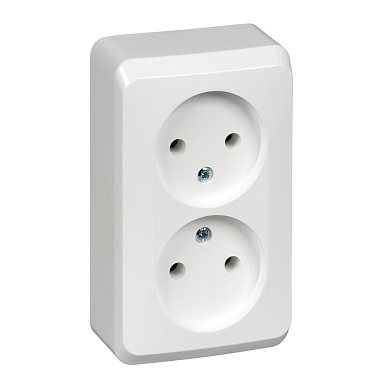 Розетка 2 ОП 16А SE Этюд белый