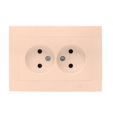 Розетка 2 СП 10А с з/шт EKF Валенсия кремовый