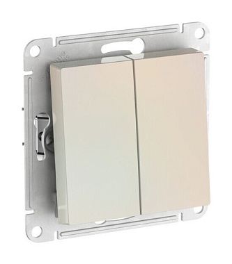 Переключатель 2 СП 10АХ сх.6/2 механизм безвинт. зажим SE AtlasDesign жемчуг