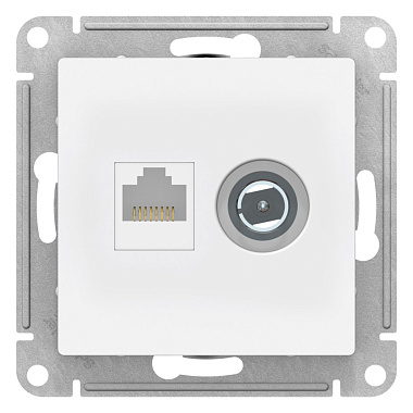 Розетка 1 СП TV+комп.RJ45 кат.5е механизм SE AtlasDesign лотос