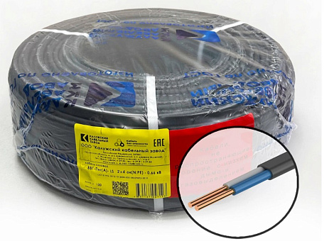 ВВГ-Пнг(А) 2х4,0 Кабель силовой с медной жилой плоский ГОСТ ККЗ