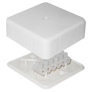 Коробка расп. ОП 78х78х30мм IP41 (колодка 10А) белый E.p.plast
