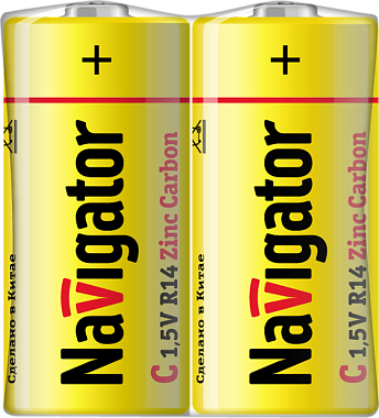 Элемент питания (C) солевой R14 1,5V (2шт в пленке) Navigator 94 760
