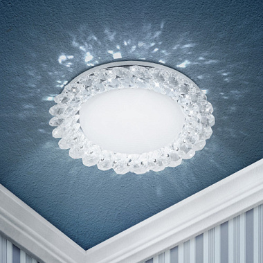 Светильник точечный под лампу Gx53 хром/прозрачный ЭРА Б0020573