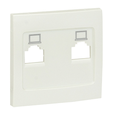 Лицевая панель розетки 2-местной RJ-45 EKF Валенсия жемчуг