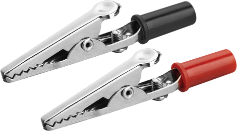 Зажим "крокодил"  15А 53мм (1черн+1красн/упак) Онлайт 80 849