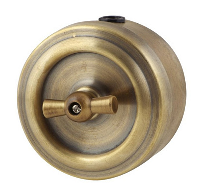 Выключатель 1-кл. проходной Retrika металл бронза/белый