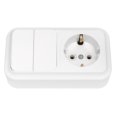 Блок ОП (2кл. + 1роз.с з/к) IP20 Bylectrica Пралеска белый