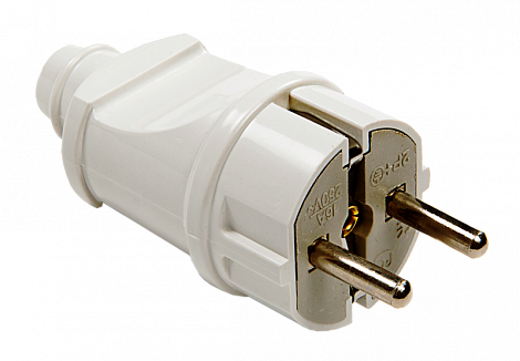 Вилка прямая с/з белая 16А 250В 4140 In Home