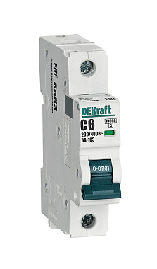 Автоматический выключатель 1P   6А (C) 10kA ВА105 DEKraft