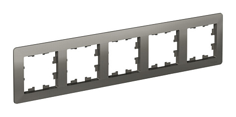 Рамка 5-постовая SE AtlasDesign Air сталь/дымчатый черный