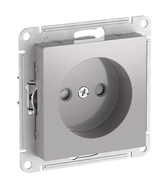 Розетка 1 СП 16А с з/шт механизм безвинт. зажим SE AtlasDesign алюминий