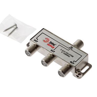 Делитель ТВ х 3 под F разъём 5-1000 МГц SIMPLE ЭРА Б0048321