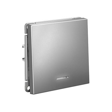 Выключатель 1 СП 10АХ с подсв. сх.1а механизм безвинт. зажим SE ArtGallery сталь