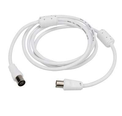 Шнур ТВ гнездо - ТВ штекер, длина 1,5 метра, белый Rexant