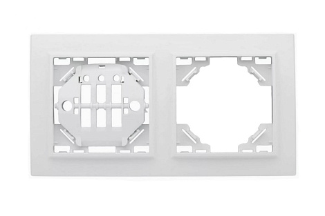 Рамка 2-местная вертикальная Минск белая EKF