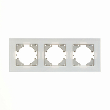 Рамка 3-постовая Gusi Electric Ugra стекло, цвет белый.