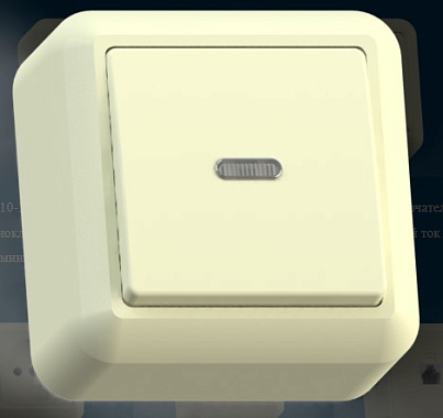 Выключатель 1 ОП 10А с подсв. Кунцево-Электро Оптима слоновая кость