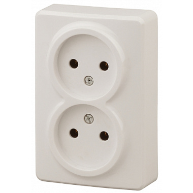 Розетка 2 ОП 16А ЭРА Эксперт слоновая кость Б0020683