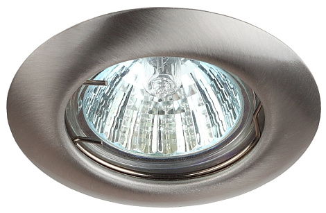 Светильник точечный MR16 12V/220V 50W штампованный сатин/никель ЭРА C0043803