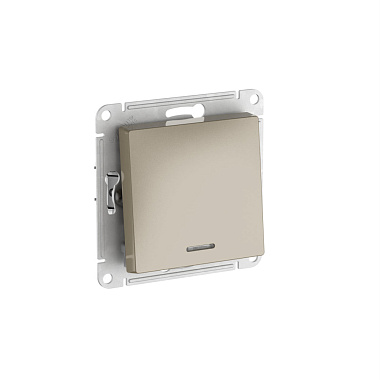 Выключатель 1 СП 10АХ с подсв. сх.1а механизм безвинт. зажим SE AtlasDesign шампань