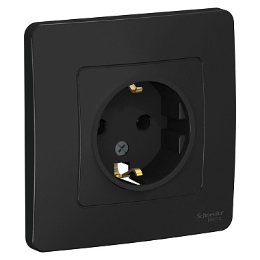 Розетка с заземлением 1 СП 16А SE Blanca антрацит