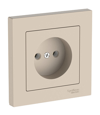 Розетка 1 СП 16А безвинт. зажим SE AtlasDesign песочный