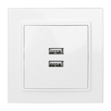 Розетка 1 СП USB А+А 2,1А EKF Минск белый