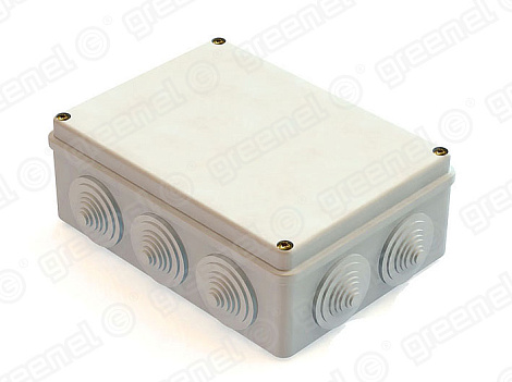 Коробка расп. ОП 190х140х70мм IP55 10 вводов серый Greenel