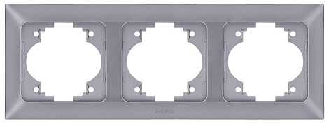 Рамка 3-постовая гориз. Ne-ad Aras серебро