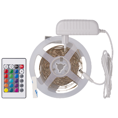 Лента светодиодная  7,2Вт IP20 12В RGB 5м набор: адаптер, IR-контроллер, пульт ДУ Navigator 95 144