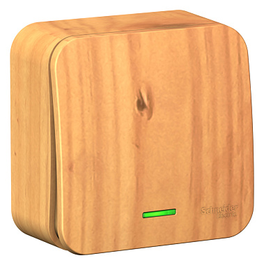 Переключатель 1 ОП 10А (изол.пл.) с подсв. cх.6 SE Blanca ясень