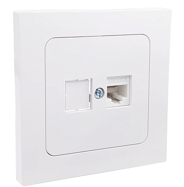 Розетка 1 СП комп. RJ45 кат.5e Bylectrica Astrum белый