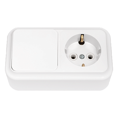 Блок ОП (1кл. + 1роз.с з/к) IP20 Bylectrica Пралеска белый