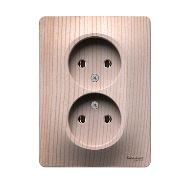 Розетка 2 СП 16А SE Glossa сосна