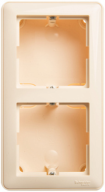 Коробка для наружного монтажа с рамкой 2-м SE W59 слоновая кость