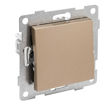Выключатель 1 СП 10А 2-полюсный механизм Gusi Electric Ugra шампань