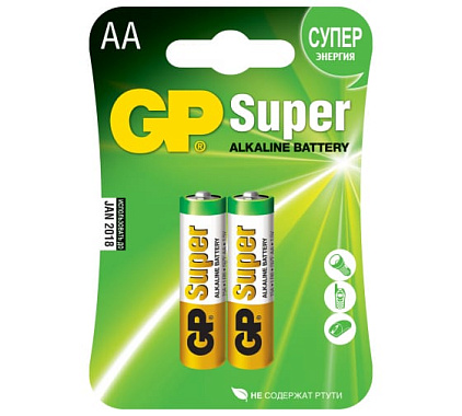 Элемент питания GP Super Alkaline 15A-CR2 15А AA - 2 шт. на блистере