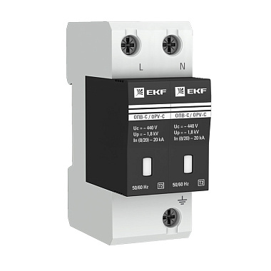Ограничитель импульсных напряжений ОПВ-C/2P In 20кА 400В с сигн. EKF PROxima