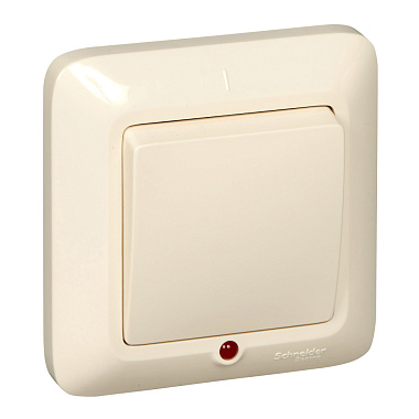 Выключатель 1 СП  6А с подсв. SE слоновая кость