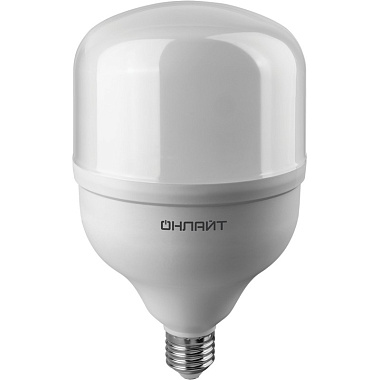 Лампа светодиодная Е27  50Вт 6500К 176-264В цилиндр холод. белый свет переходник Е40 ОНЛАЙТ 82 905