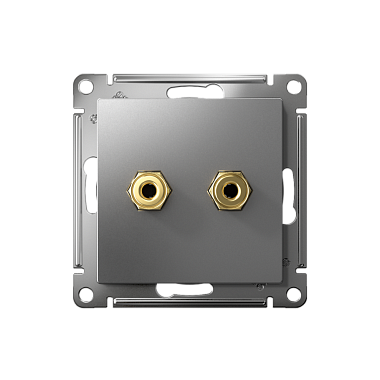 Розетка 1 СП аудио двойная механизм SE AtlasDesign сталь