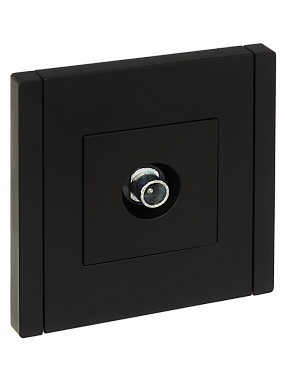 Розетка 1 СП TV проходная IEK FP129 Forte&Piano черный