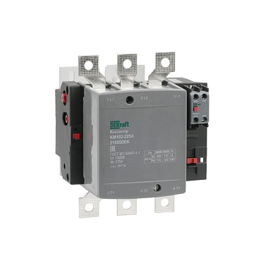 Контактор 225А 220В АС АС3 АС4 1НО+1НЗ КМ-102 DEKraft
