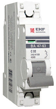 Автоматический выключатель 1P  63A (B) 4,5kA ВА 47-63 EKF PROxima