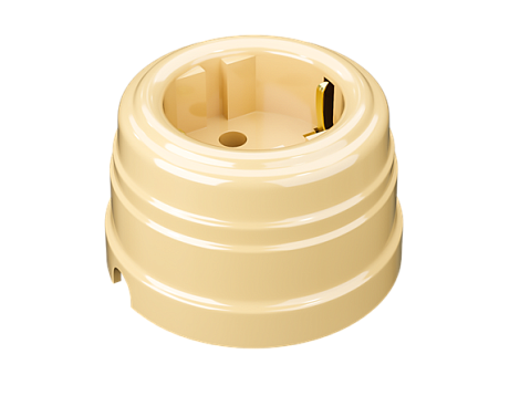 Розетка с заземл. конт. пластиковая МезонинЪ Усадьба слоновая кость