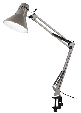 Светильник настольный на струбцине ЭРА N-121-E27-40W-GY Е27 серый Б0052758