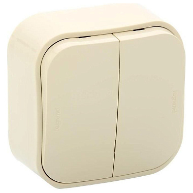 Выключатель 2 ОП 10А Legrand Quteo слоновая кость