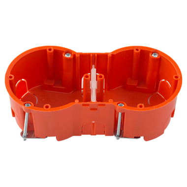 Подрозетник 2-местный в г/к 136х66х47,4мм метал.лапки Bylectrica Минск